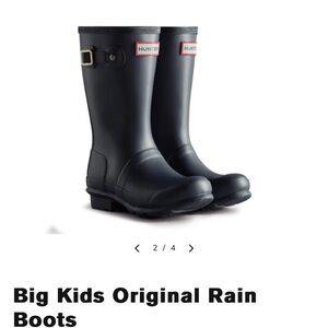 Hunter Big Kids Original Rain Boots - Navy Blue - New In Box